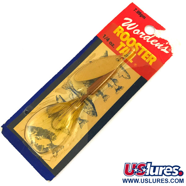  Yakima Bait Worden’s Original Rooster Tail, 1/4oz Gold / Brown spinning lure #8520