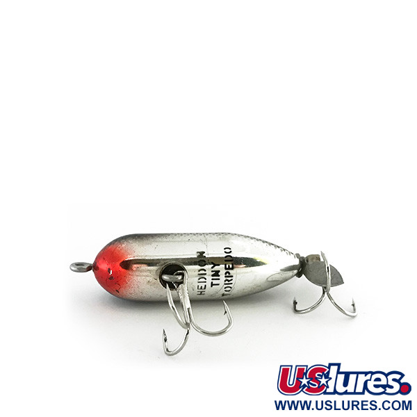 Vintage   Heddon Tiny Torpedo, 1/4oz Mirror Silver / Black fishing lure #8534