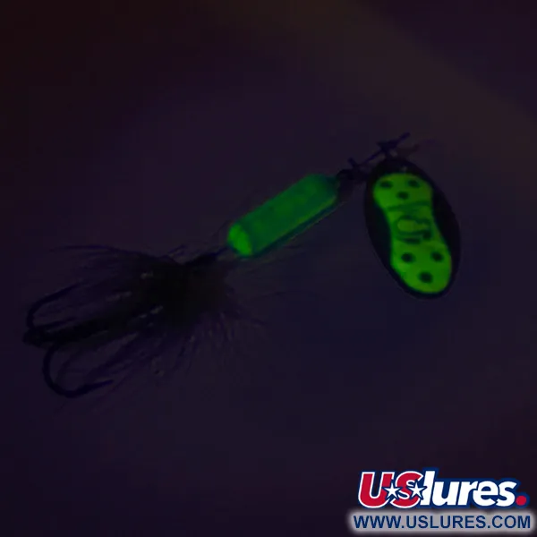 Vintage  Yakima Bait Worden’s Original Rooster Tail, 1/8oz Green / Chartreuse spinning lure #8538