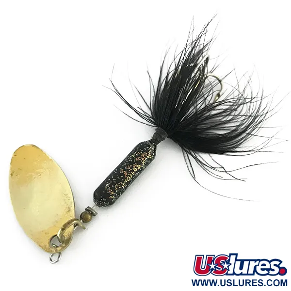 Vintage  Yakima Bait Worden’s Original Rooster Tail, 1/8oz Brass / Black spinning lure #8540