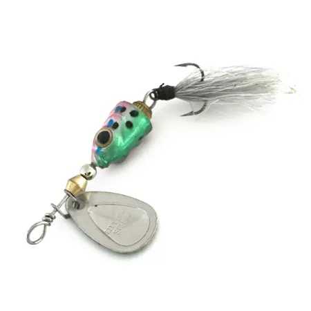 Vintage Blue Fox Vibrax Shallow, 3/16oz Rainbow Trout spinning lure #8541