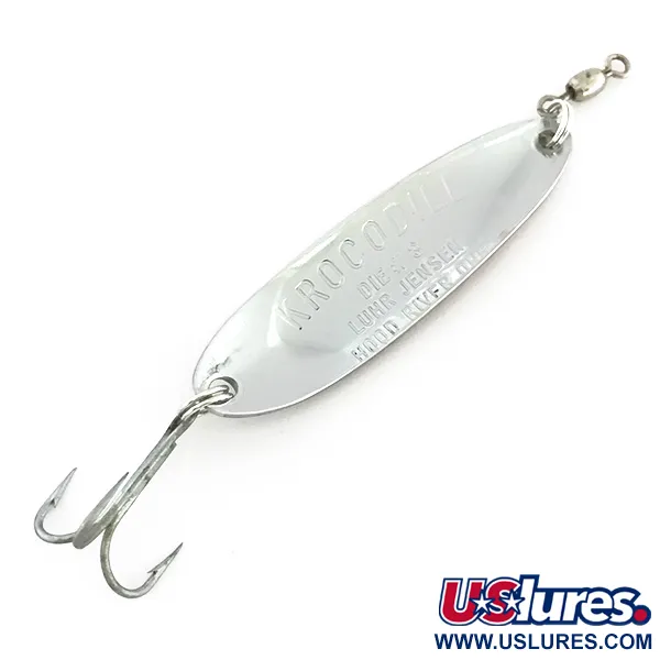 Vintage Luhr Jensen Krocodile Die #3, 1/3oz Trout / Nickel fishing spoon #8547