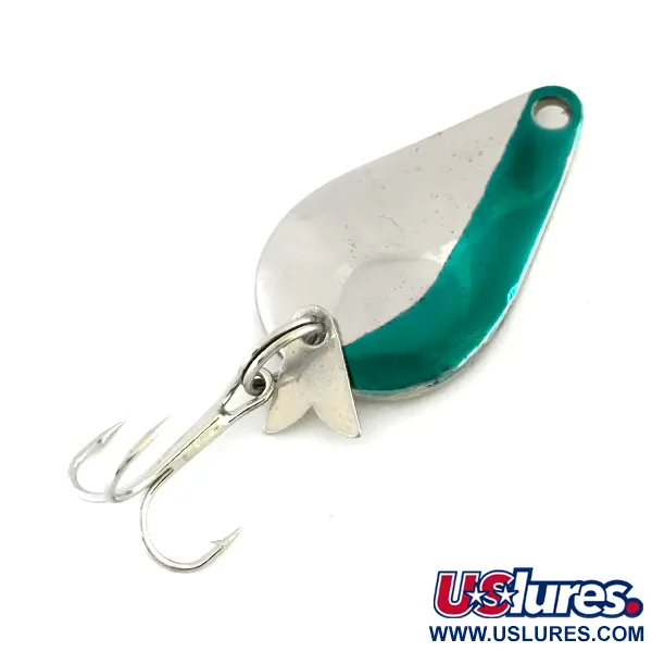 Vintage  Acme K.O. Wobbler, 1/4oz Nickel / Green fishing spoon #8548