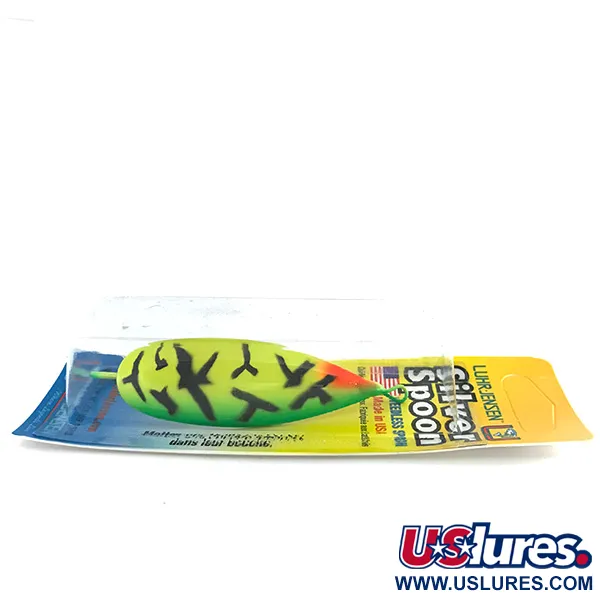 Luhr Jensen Weedless Silver Spoon UV, 3/4oz Fire Tiger fishing spoon #8597
