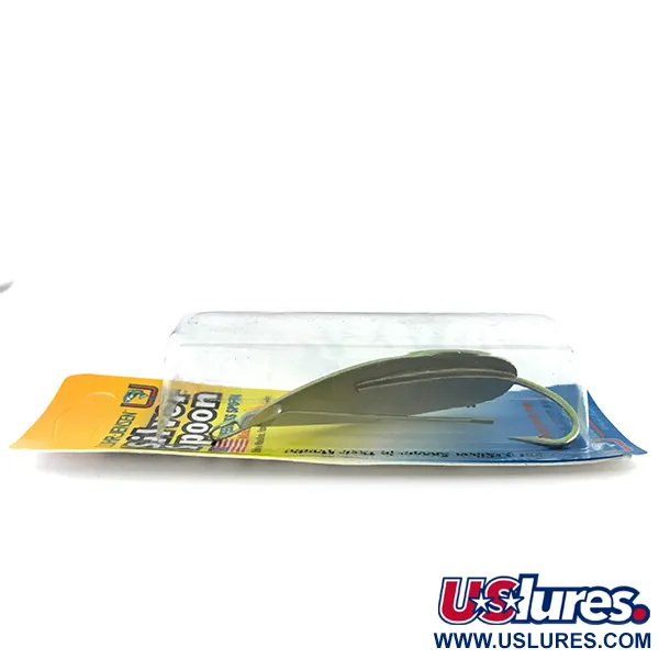 Luhr Jensen Weedless Silver Spoon UV, 3/4oz Fire Tiger UV Glow in UV light, Fluorescent fishing spoon #8552