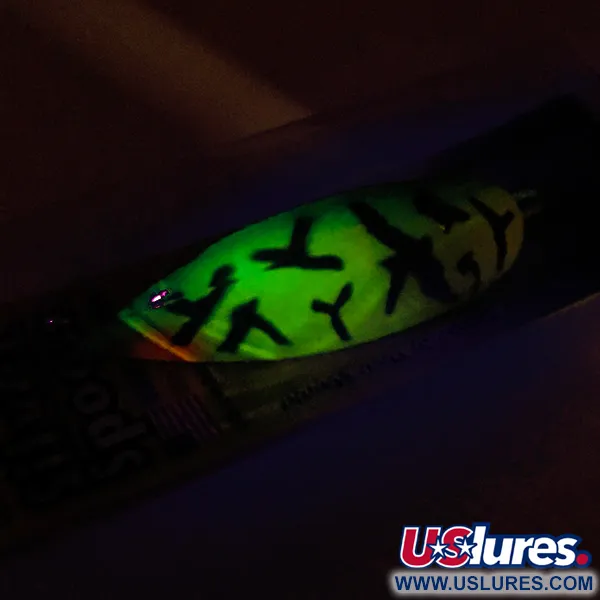 Luhr Jensen Weedless Silver Spoon UV, 3/4oz Fire Tiger UV Glow in UV light, Fluorescent fishing spoon #8552
