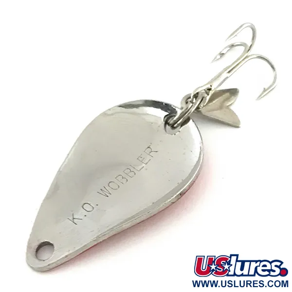 Vintage Acme K.O. Wobbler, 1/4oz Nickel / Red fishing lure #8573