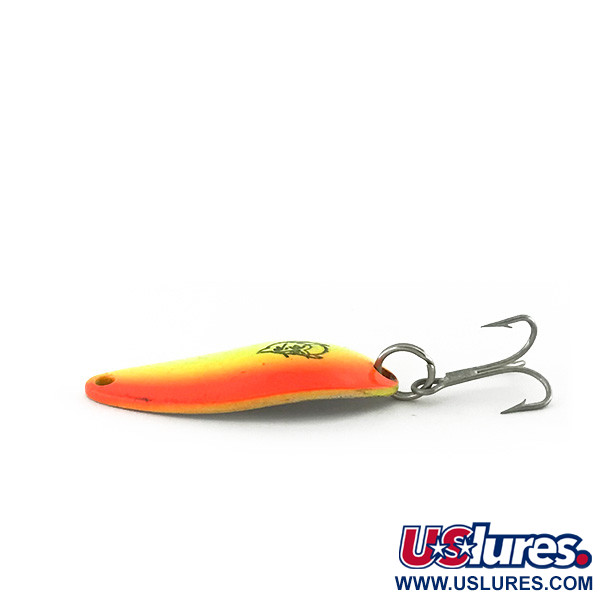  Eppinger Dardevle Devle Dog 5200 UV, 1/4oz Yellow / Orange / Nickel fishing spoon #8580