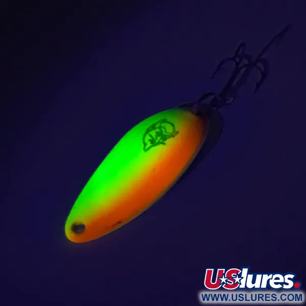 Eppinger Dardevle Devle Dog 5200 UV, 1/4oz Yellow / Orange / Nickel fishing spoon #8580