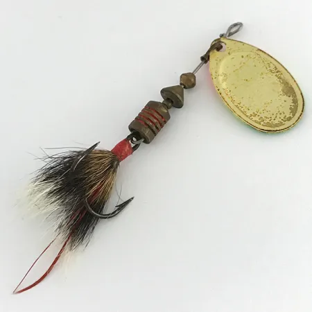 Vintage Mepps Aglia 2 dressed - squirrel tail, 3/16oz Rainbow spinning lure #8583