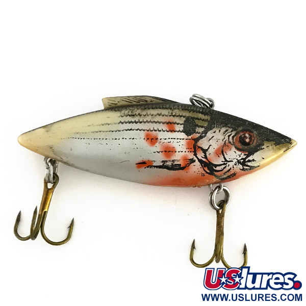 Vintage   Bill Lewis Rat-L-Trap RT384, 1/2oz RT384 Nickel Black Bleeding Shad fishing lure #8588