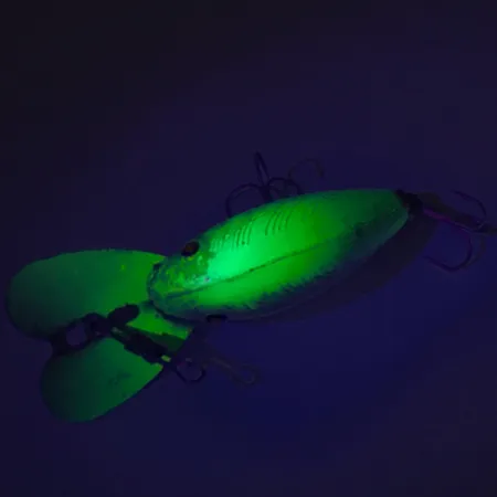 Vintage Bill Norman Quarterback Shallow, 1/4oz Silver / Chartreuse fishing lure #8591