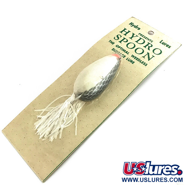  Hydro Lures Weedless Hydro Spoon, 1/2oz White / Gray / Red fishing lure #8595