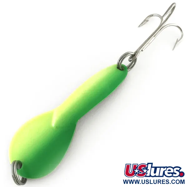  Acme Dazzler #2 UV, 1/4oz Yellow / Green / Nickel fishing spoon #8600