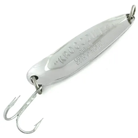 Vintage Luhr Jensen Krocodile #4, 1/2oz Nickel fishing spoon #16048