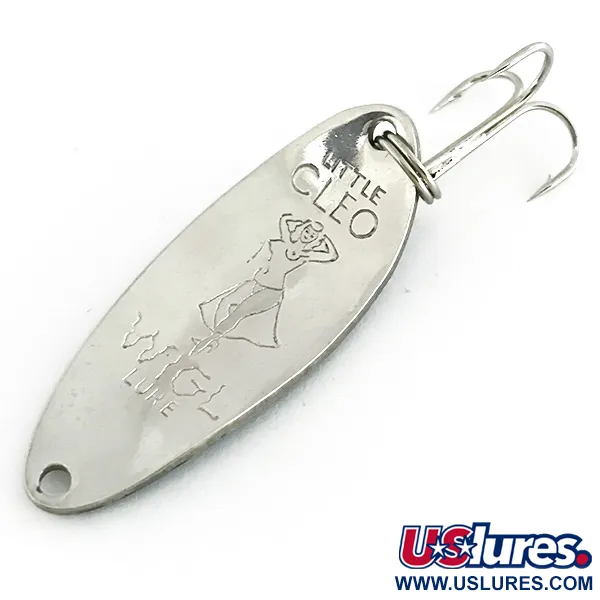 Vintage Seneca Little Cleo (Hula Girl), 1/3oz Nickel / Blue fishing spoon #8608