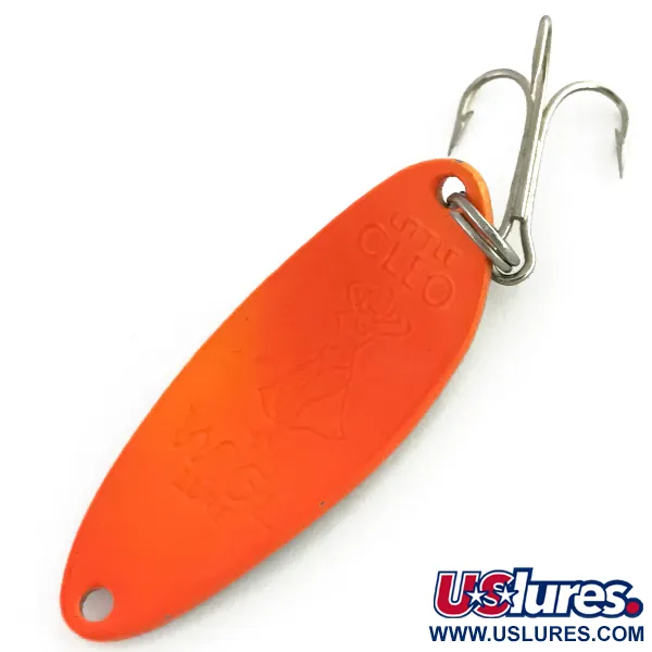 Vintage  Seneca Little Cleo (Hula Girl)​, 1/3oz Nickel / Orange fishing spoon #8609