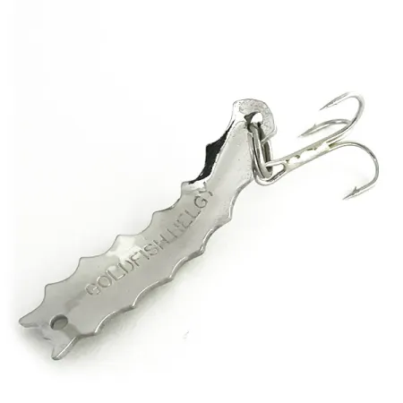 Vintage Al's gold fish Goldfish Helgy, 3/16oz Nickel / Red Eyes fishing spoon #8621