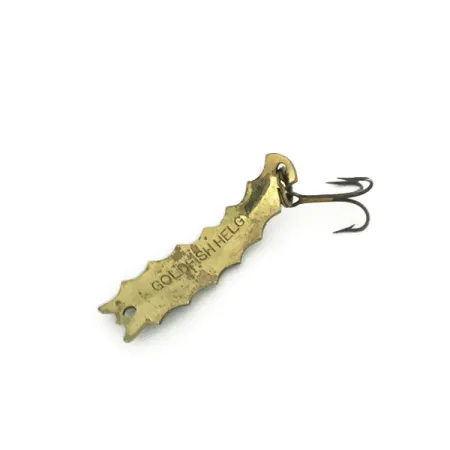 Vintage Al's gold fish Goldfish Helgy, 3/16oz Black / Red Eyes / Gold fishing spoon #8622