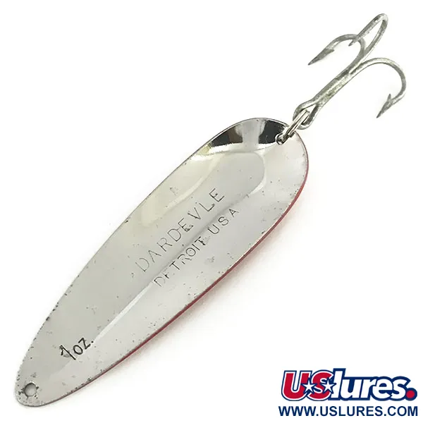 Vintage  Eppinger Dardevle, 1oz Red / White / Nickel fishing spoon #8631
