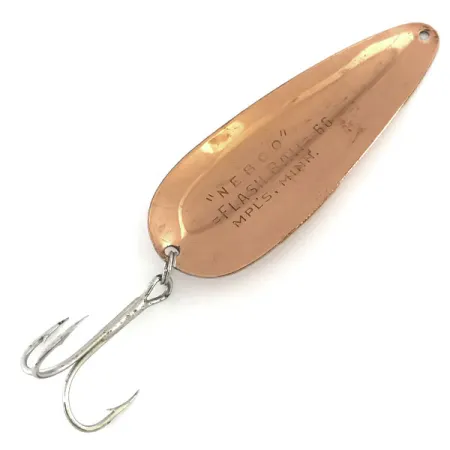 Vintage Nebco FlashBait 66, 3/4oz Copper fishing spoon #8632