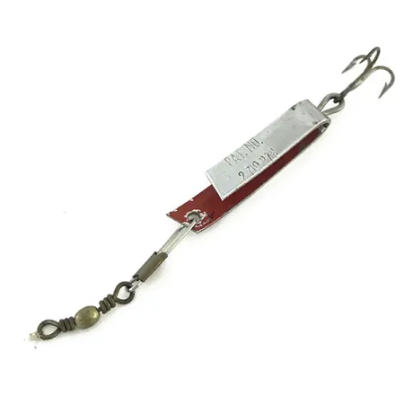 Vintage South Bend Super Duper 500, 3/64oz Nickel / Red fishing spoon #8642