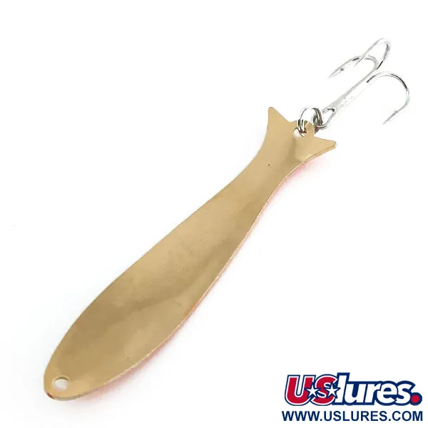 Vintage   Acme Flash-King Wobbler , 3/16oz Gold / Orange fishing spoon #8657