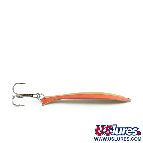 Vintage   Acme Flash-King Wobbler , 3/16oz Gold / Orange fishing spoon #8657