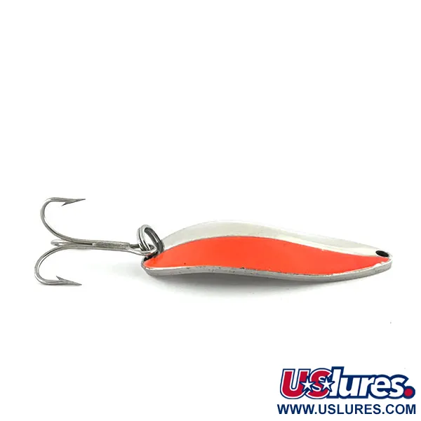 Vintage Seneca Little Cleo (Hula Girl) UV, 2/3oz Nickel / Orange fishing spoon #8659