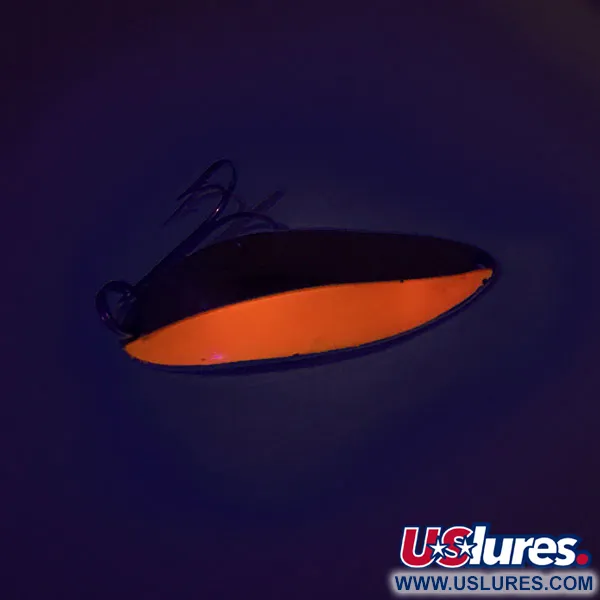 Vintage Seneca Little Cleo (Hula Girl) UV, 2/3oz Nickel / Orange fishing spoon #8659