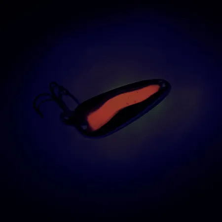 Vintage Luhr Jensen Hot Shot W UV, 3/16oz Nickel / Pink fishing spoon #8665