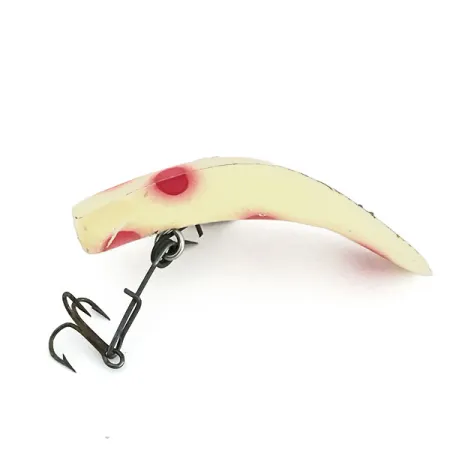 Vintage Yakima Bait FlatFish F6, 3/32oz White / Red fishing lure #8668