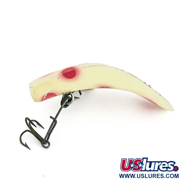 Vintage  Yakima Bait FlatFish F6, 3/32oz White / Red fishing lure #8668