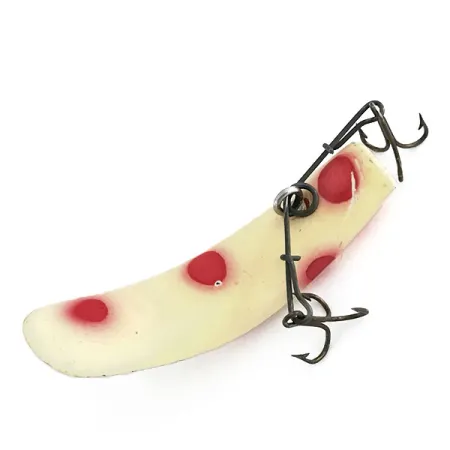 Vintage Yakima Bait FlatFish F6, 3/32oz White / Red fishing lure #8668