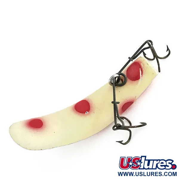Vintage  Yakima Bait FlatFish F6, 3/32oz White / Red fishing lure #8668