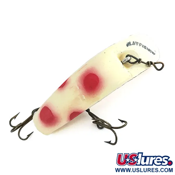 Vintage  Yakima Bait FlatFish F6, 3/32oz White / Red fishing lure #8668