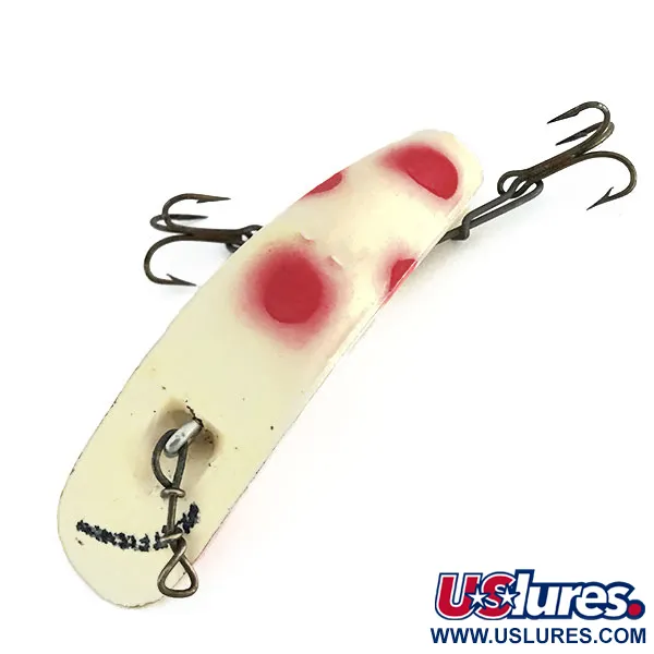 Vintage  Yakima Bait FlatFish F6, 3/32oz White / Red fishing lure #8668