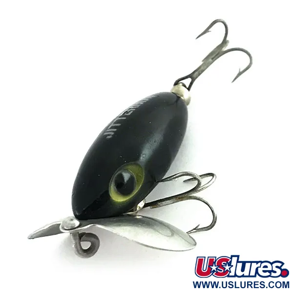 Vintage Fred Arbogast Jitterbug, 1/4oz Black fishing lure #8671
