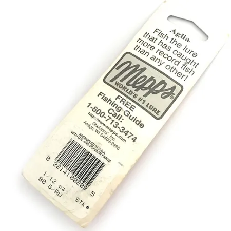 Mepps Aglia 0, 3/32oz Red / White spinning lure #8676