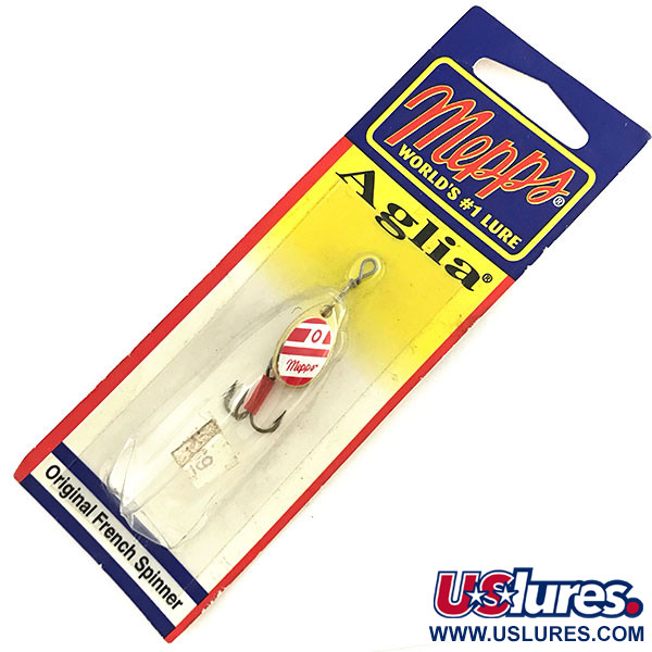   Mepps Aglia 0, 3/32oz Red / White spinning lure #8676