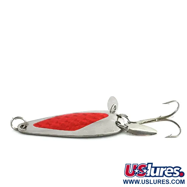 Vintage   Marathon (with sonic blades), 2/5oz Nickel / Red fishing spoon #8682