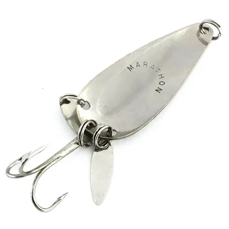 Vintage Marathon (with sonic blades), 2/5oz Nickel / Red fishing spoon #8682