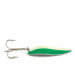 Vintage  Seneca Little Cleo (Hula Girl) Glow, 3/4oz Green / White / Nickel fishing spoon #8684