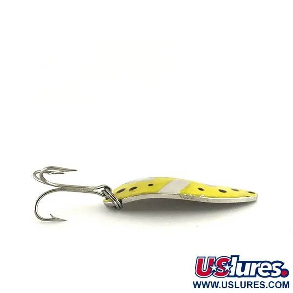 Vintage Seneca Little Cleo (Hula Girl), 2/3oz Yellow / Nickel fishing spoon #8686