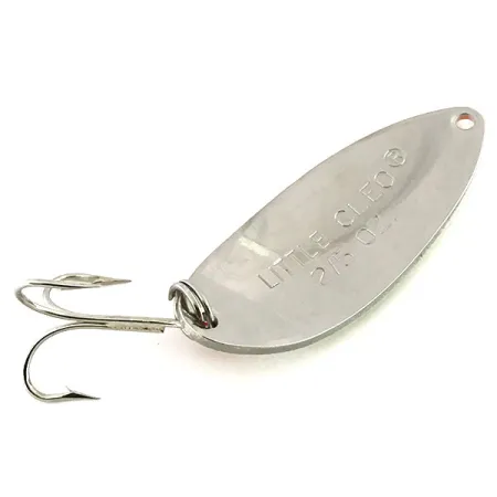 Vintage Acme Little Cleo Glow, 2/5oz White / Orange / Nickel fishing spoon #8687