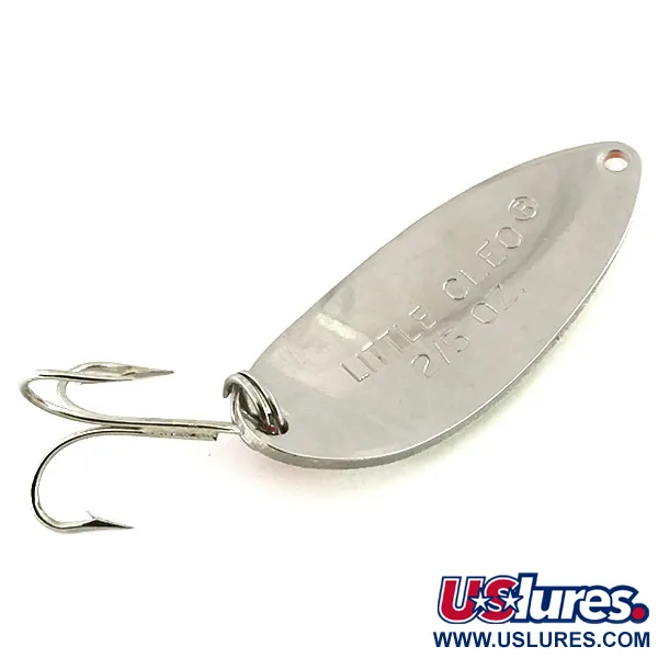 Vintage Acme Little Cleo Glow, 2/5oz White / Orange / Nickel fishing spoon #8687