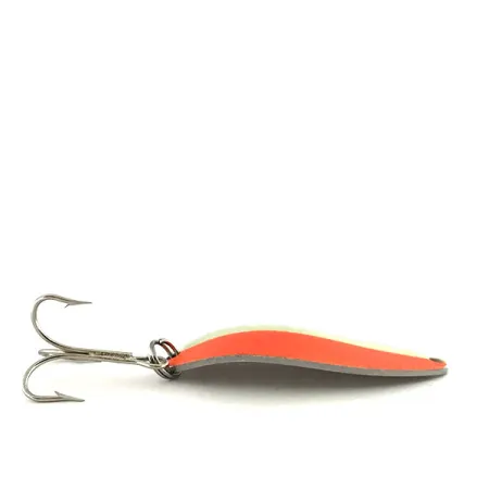 Vintage Acme Little Cleo Glow, 2/5oz White / Orange / Nickel fishing spoon #8687
