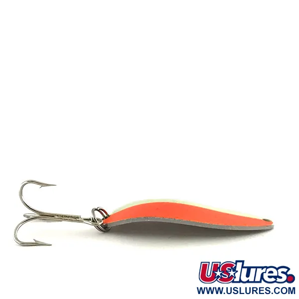Vintage Acme Little Cleo Glow, 2/5oz White / Orange / Nickel fishing spoon #8687