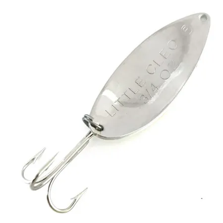 Vintage Acme Little Cleo Glow, 3/4oz White / Red / Nickel fishing spoon #8689