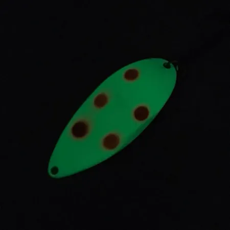 Vintage Acme Little Cleo Glow, 3/4oz White / Red / Nickel fishing spoon #8689